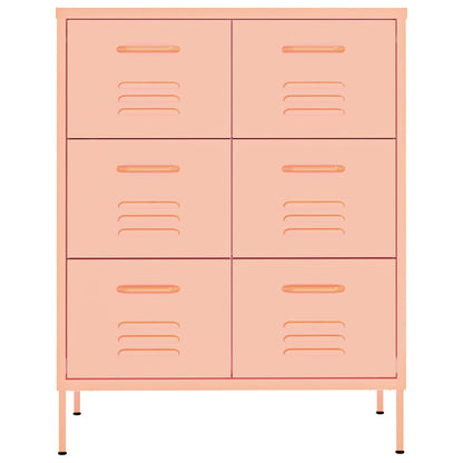 Cassettiera Rosa 80x35x101,5 cm in Acciaio