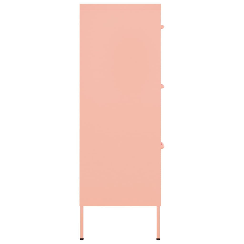 Cassettiera Rosa 80x35x101,5 cm in Acciaio