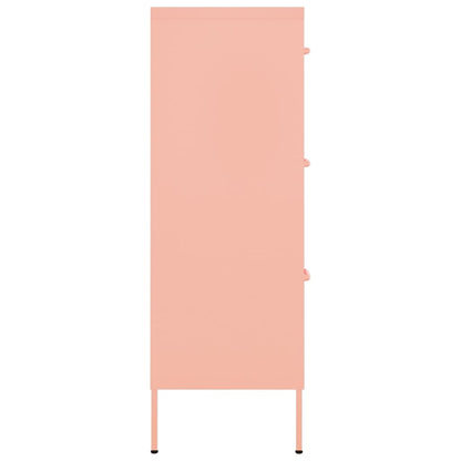 Cassettiera Rosa 80x35x101,5 cm in Acciaio