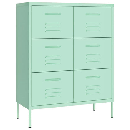 Cassettiera Menta 80x35x101,5 cm in Acciaio - homemem39