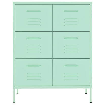 Cassettiera Menta 80x35x101,5 cm in Acciaio - homemem39