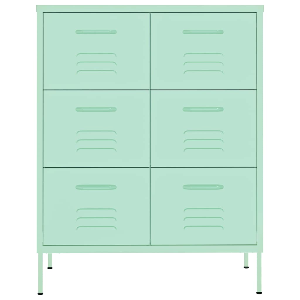 Cassettiera Menta 80x35x101,5 cm in Acciaio