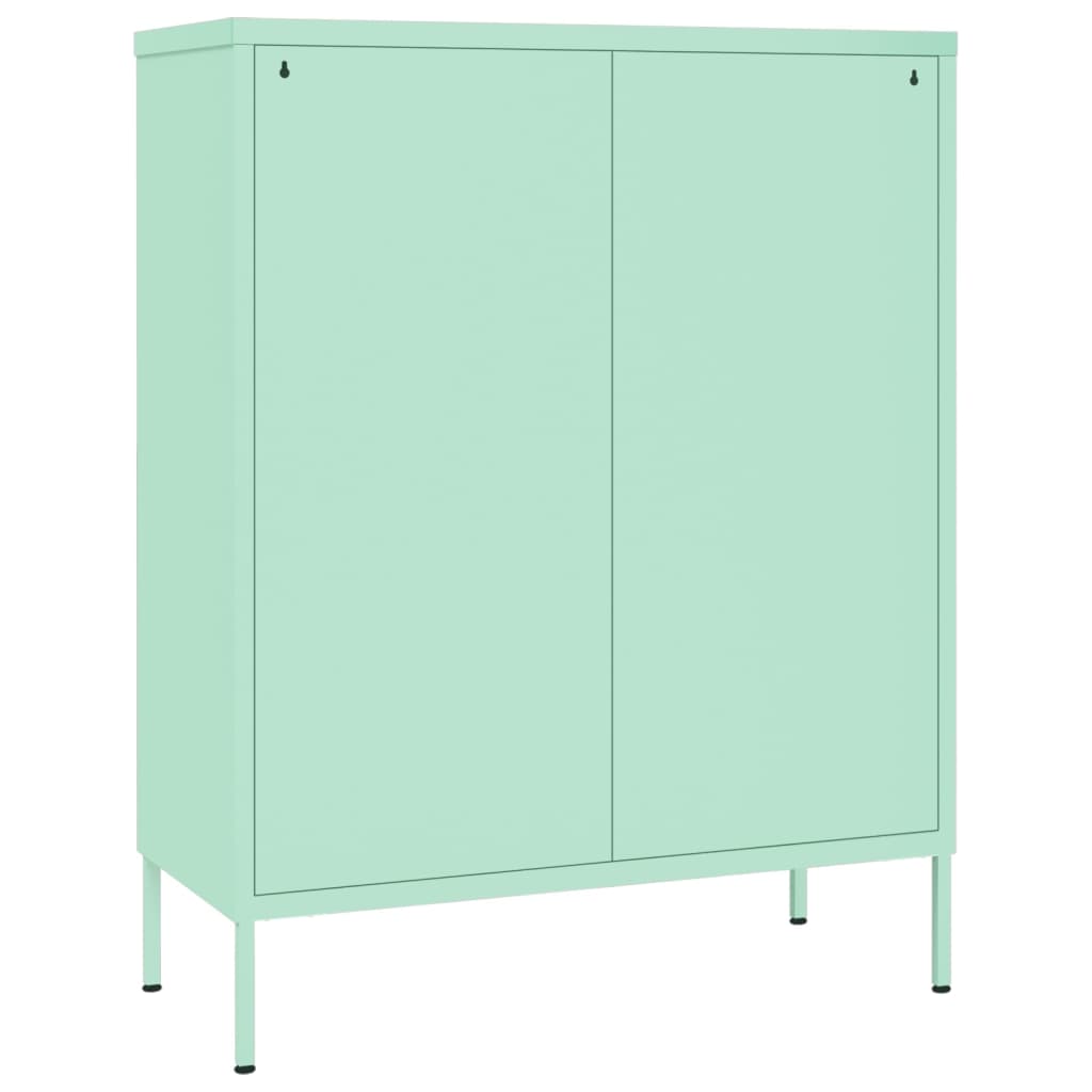 Cassettiera Menta 80x35x101,5 cm in Acciaio - homemem39