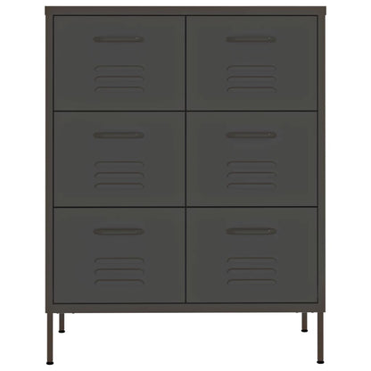 Cassettiera Antracite 80x35x101,5 cm in Acciaio