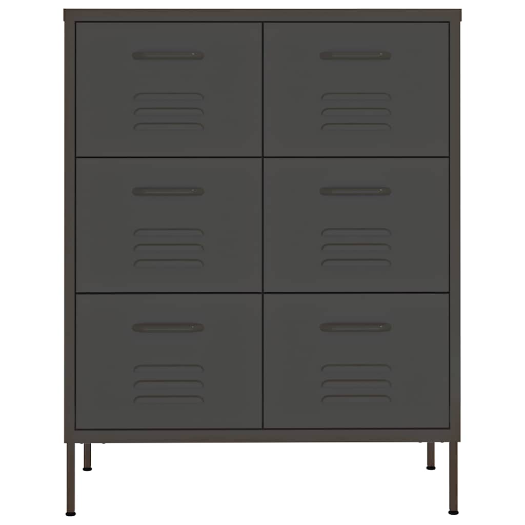 Cassettiera Antracite 80x35x101,5 cm in Acciaio