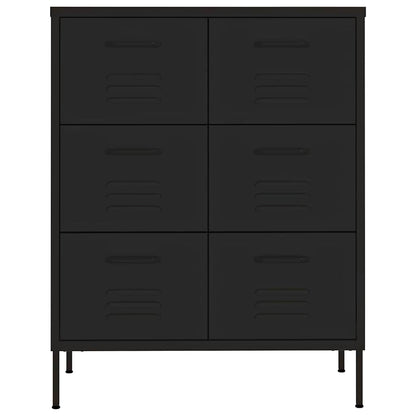 Cassettiera Nera 80x35x101,5 cm in Acciaio