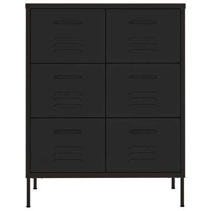 Cassettiera Nera 80x35x101,5 cm in Acciaio