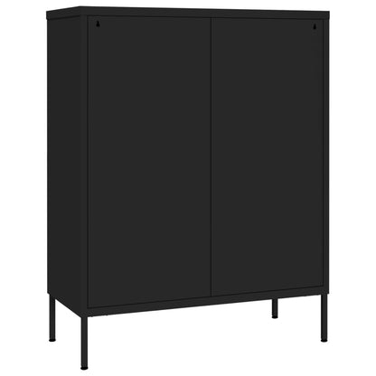 Cassettiera Nera 80x35x101,5 cm in Acciaio | homemem39