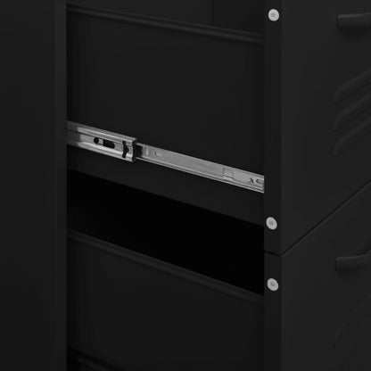 Cassettiera Nera 80x35x101,5 cm in Acciaio | homemem39