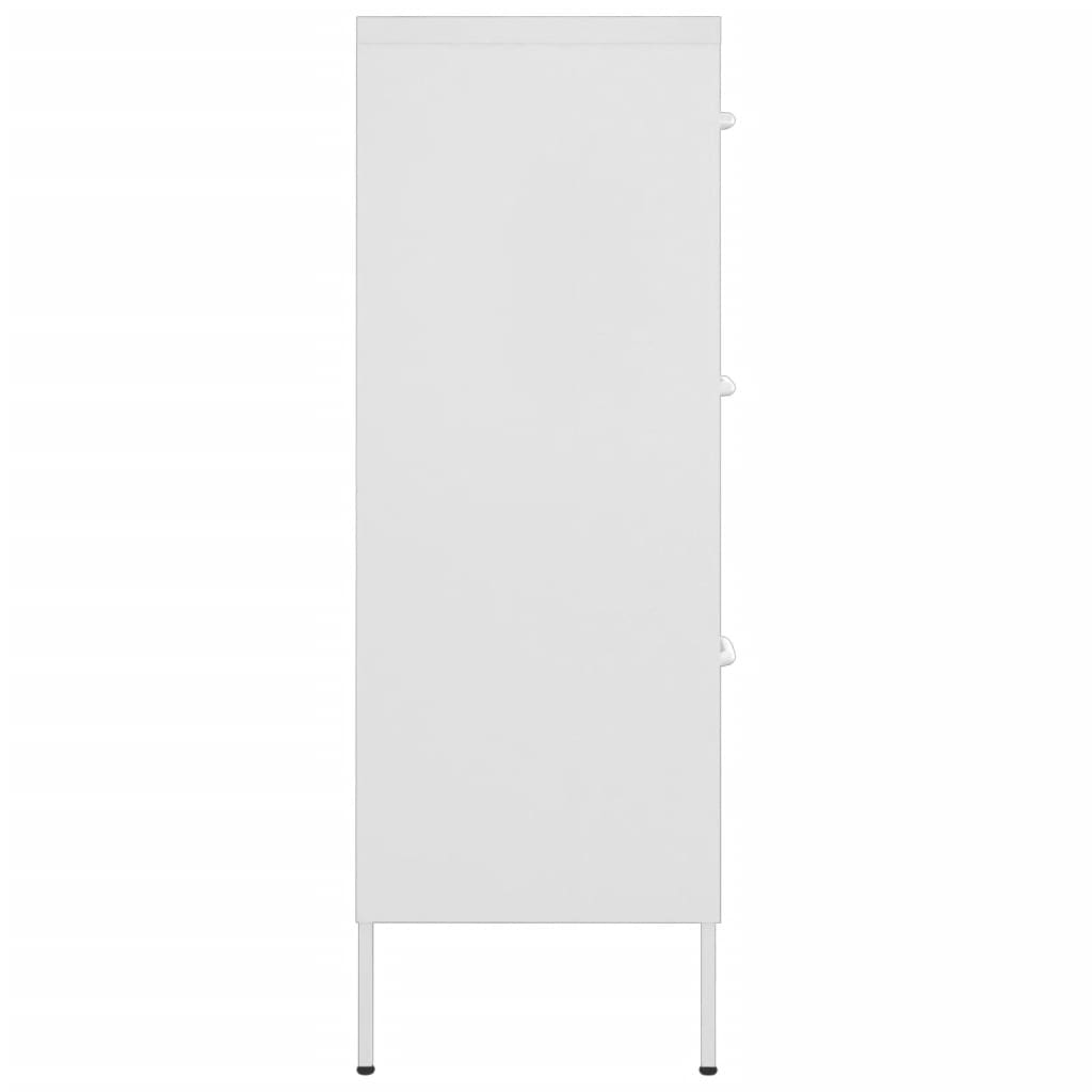 Cassettiera Bianca 80x35x101,5 cm in Acciaio