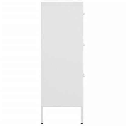 Cassettiera Bianca 80x35x101,5 cm in Acciaio