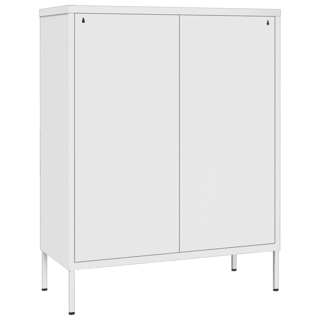 Cassettiera Bianca 80x35x101,5 cm in Acciaio
