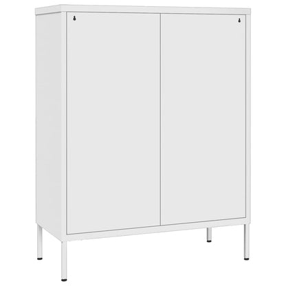 Cassettiera Bianca 80x35x101,5 cm in Acciaio