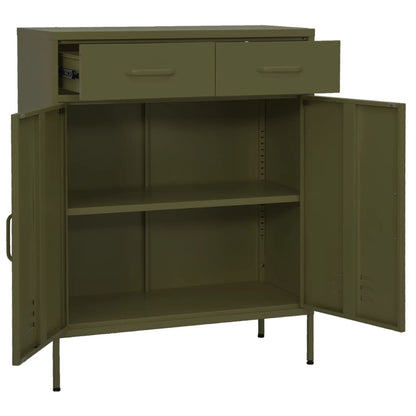 Olive Green Cabinet 80x35x101.5 cm in Steel