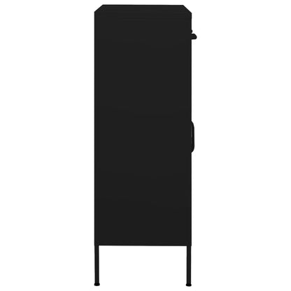 Armadietto Nero 80x35x101,5 cm in Acciaio | homemem39