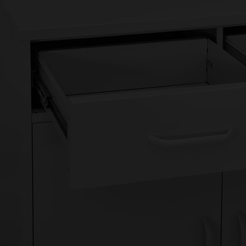 Armadietto Nero 80x35x101,5 cm in Acciaio | homemem39