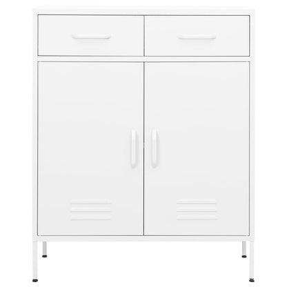 Armadietto Bianco 80x35x101,5 cm in Acciaio | homemem39