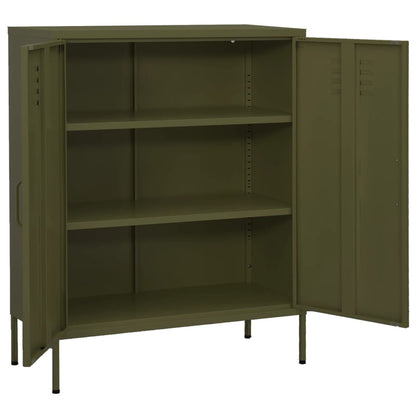 Armadietto Verde Oliva 80x35x101,5 cm in Acciaio | homemem39