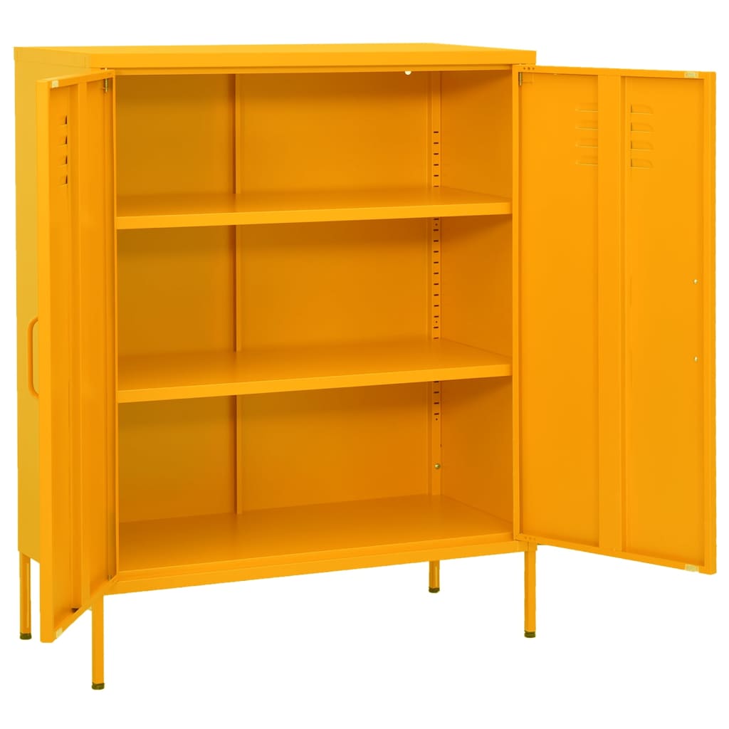 Armadietto Giallo Senape 80x35x101,5 cm in Acciaio | homemem39