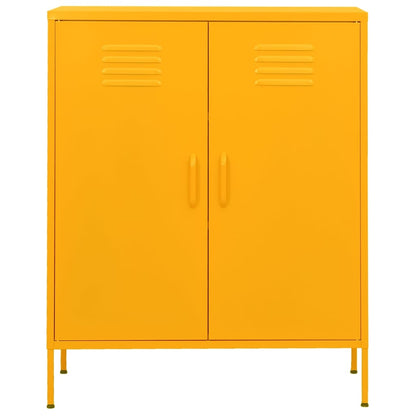 Armadietto Giallo Senape 80x35x101,5 cm in Acciaio | homemem39