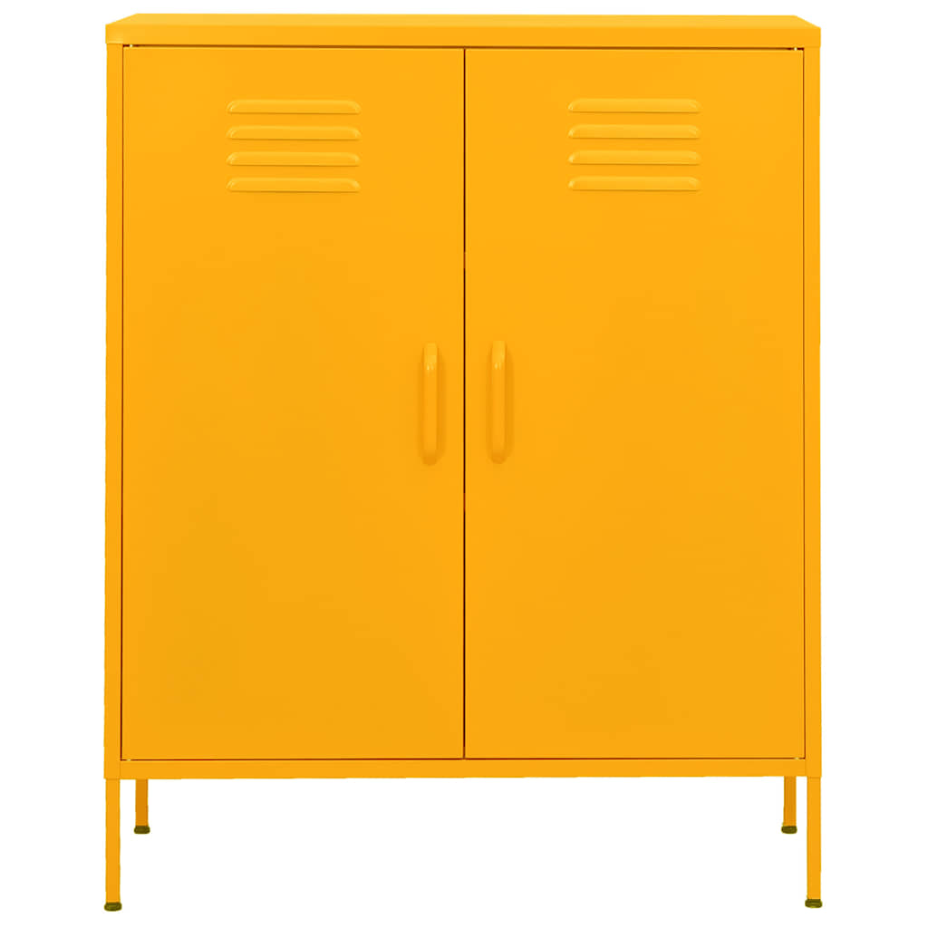 Armadietto Giallo Senape 80x35x101,5 cm in Acciaio