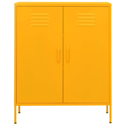 Armadietto Giallo Senape 80x35x101,5 cm in Acciaio