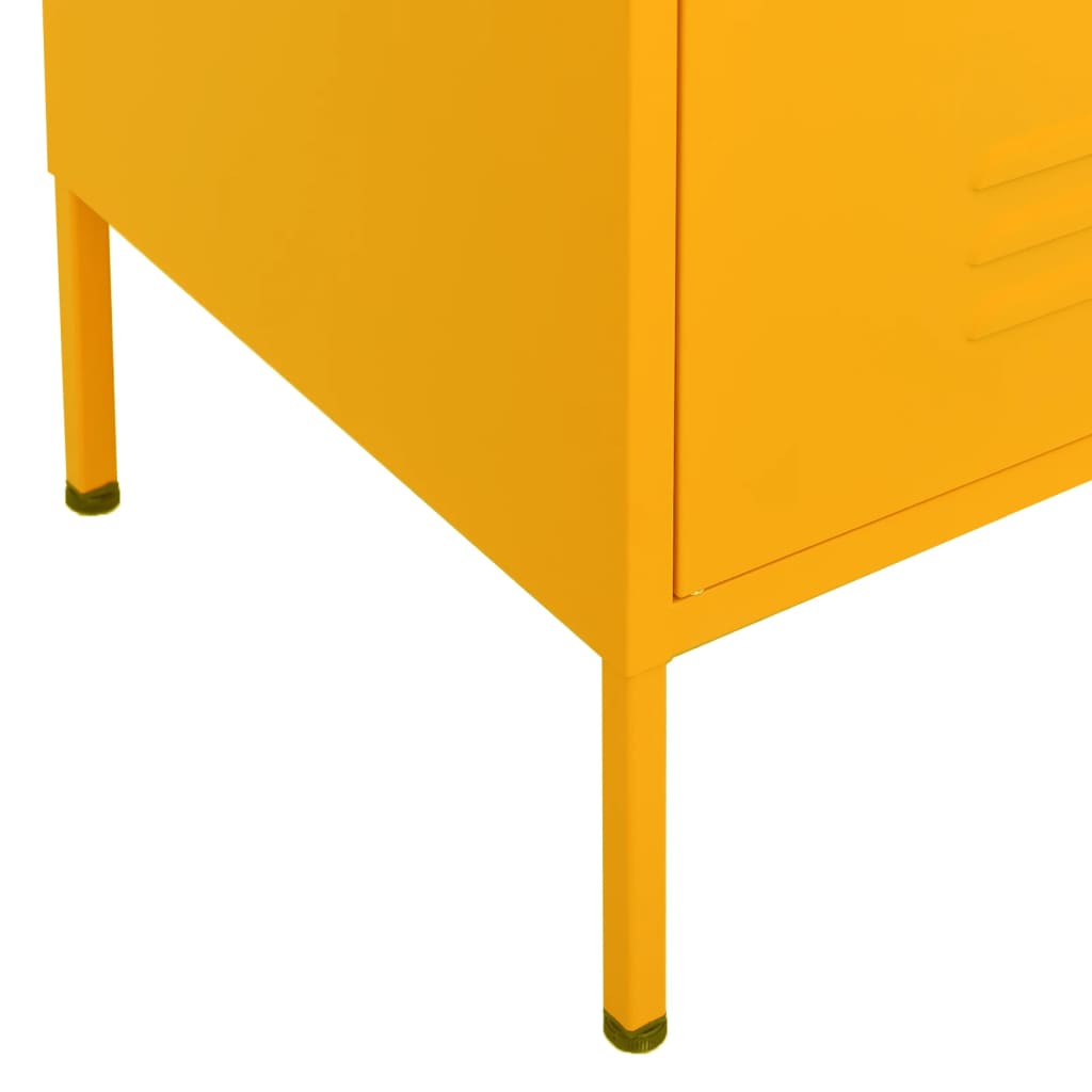 Armadietto Giallo Senape 80x35x101,5 cm in Acciaio - homemem39