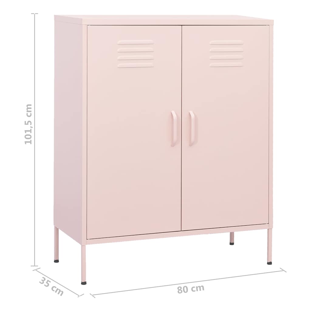 Armadietto Rosa 80x35x101,5 cm in Acciaio
