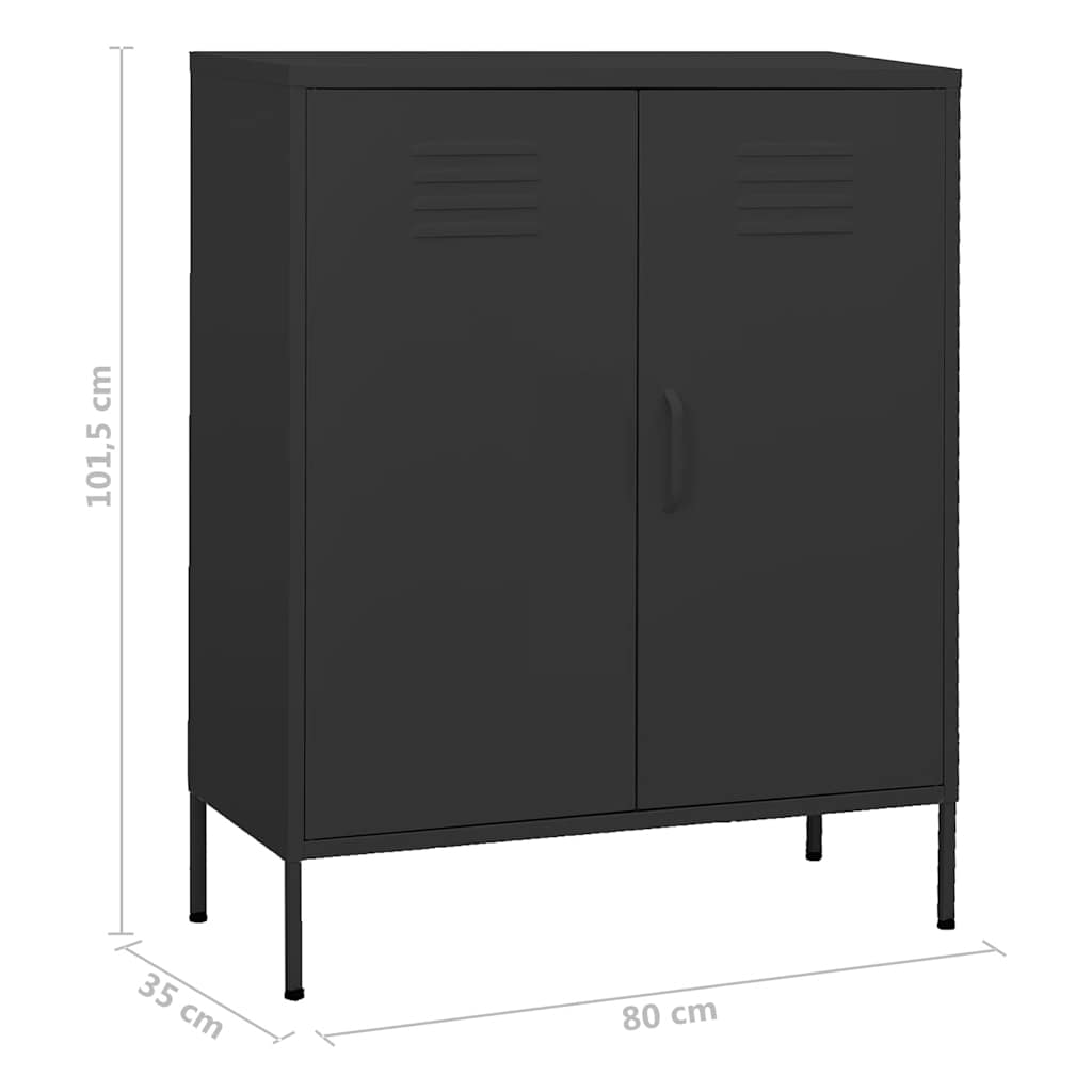 Armadietto Antracite 80x35x101,5 cm in Acciaio | homemem39