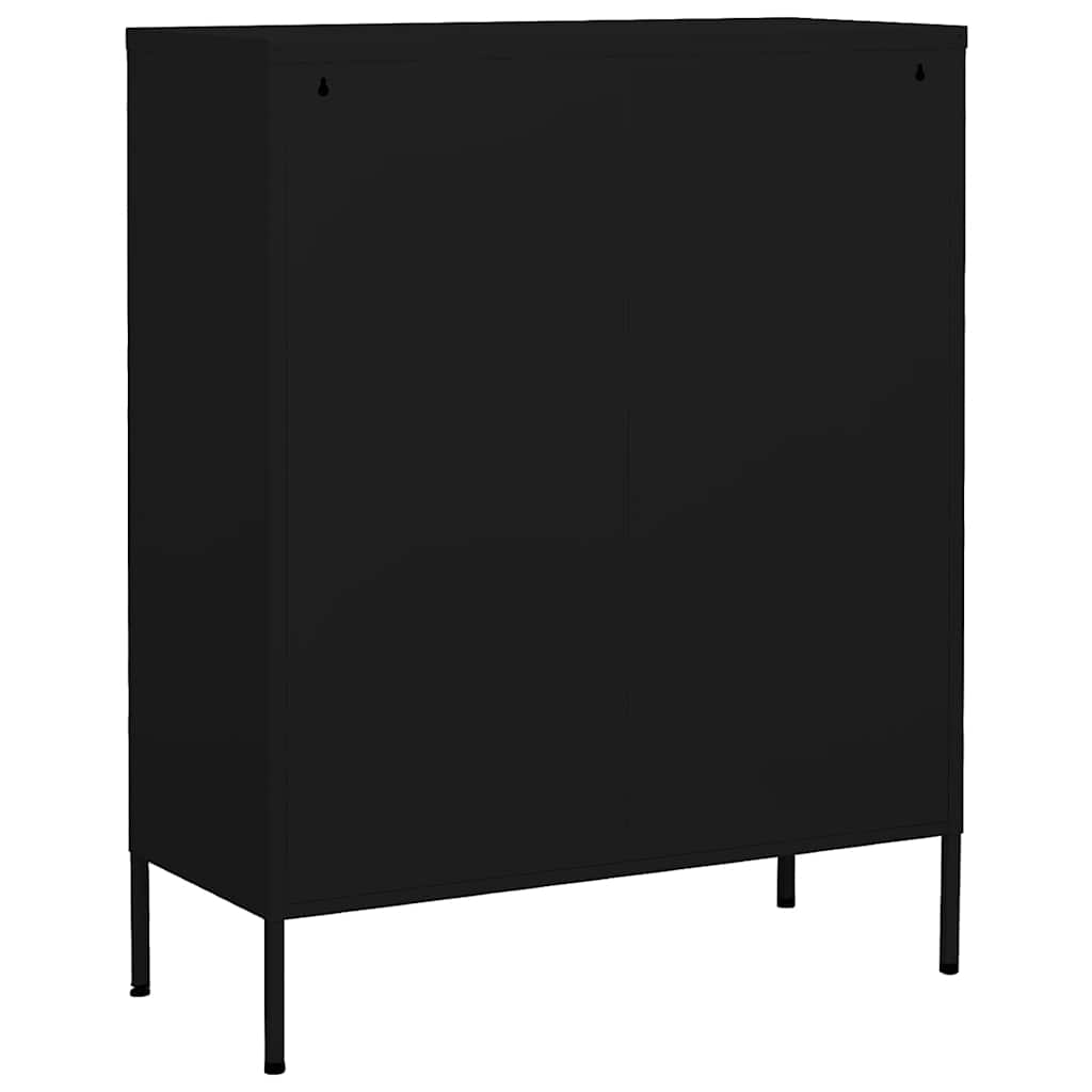 Armadietto Nero 80x35x101,5 cm in Acciaio | homemem39