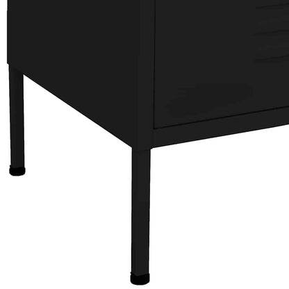 Armadietto Nero 80x35x101,5 cm in Acciaio | homemem39