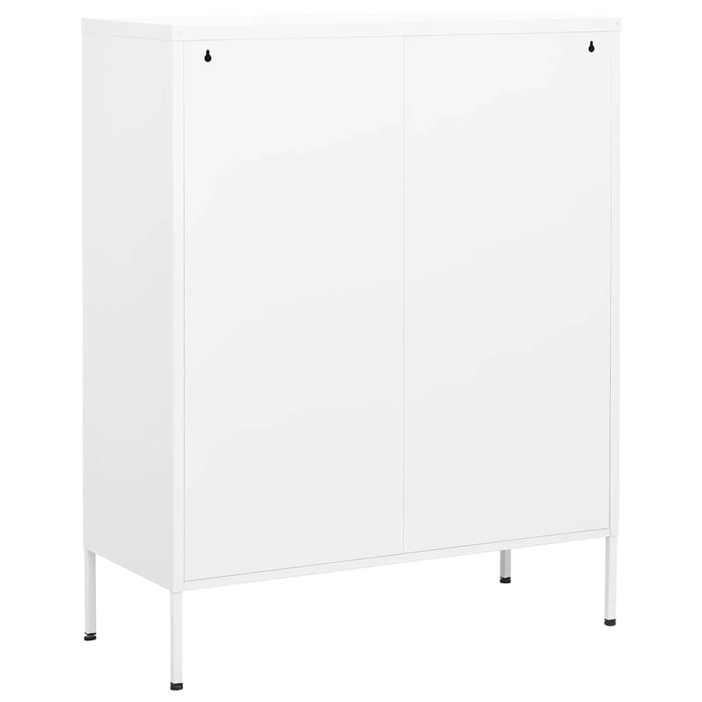 Armadietto Bianco 80x35x101,5 cm in Acciaio | homemem39