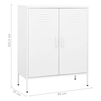 Armadietto Bianco 80x35x101,5 cm in Acciaio