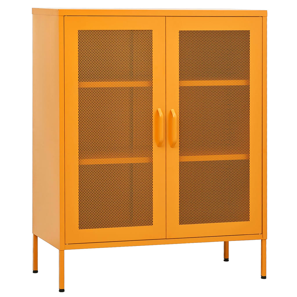 Armadietto Giallo Senape 80x35x101,5 cm in Acciaio - homemem39
