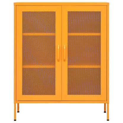 Armadietto Giallo Senape 80x35x101,5 cm in Acciaio - homemem39