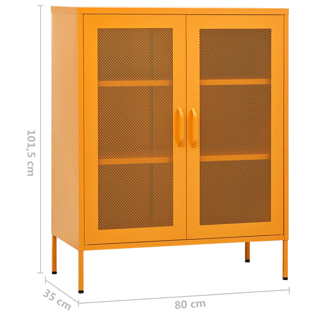 Mustard Yellow Cabinet 80x35x101.5 cm in Steel