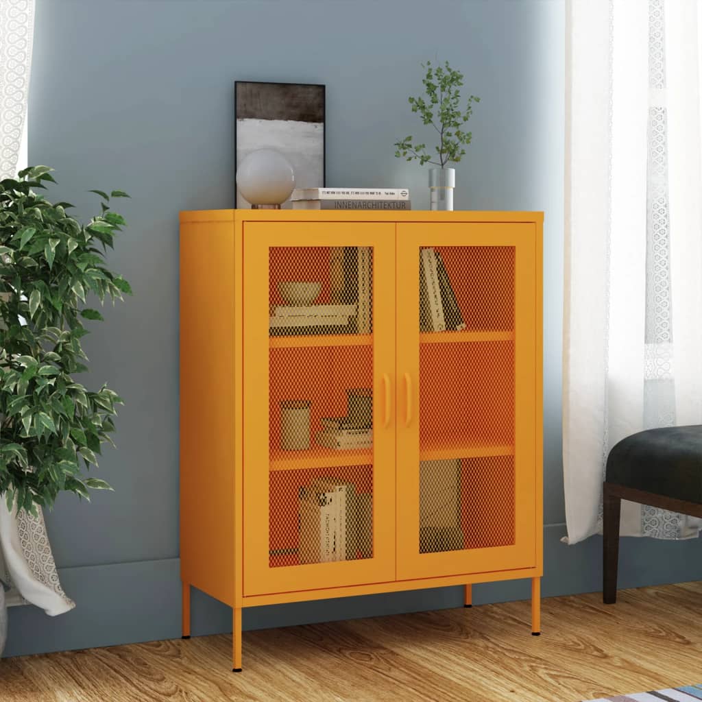 Mustard Yellow Cabinet 80x35x101.5 cm in Steel