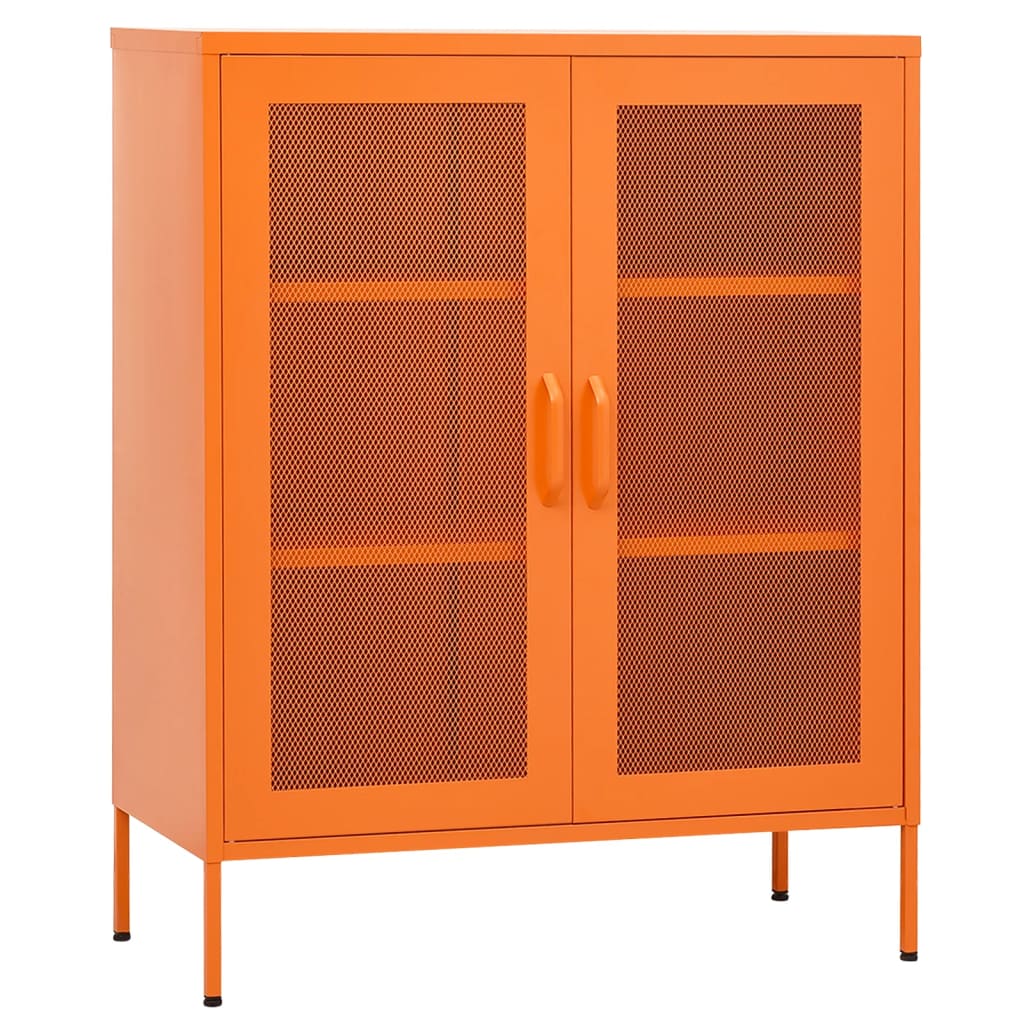 Armadietto Arancione 80x35x101,5 cm in Acciaio - homemem39