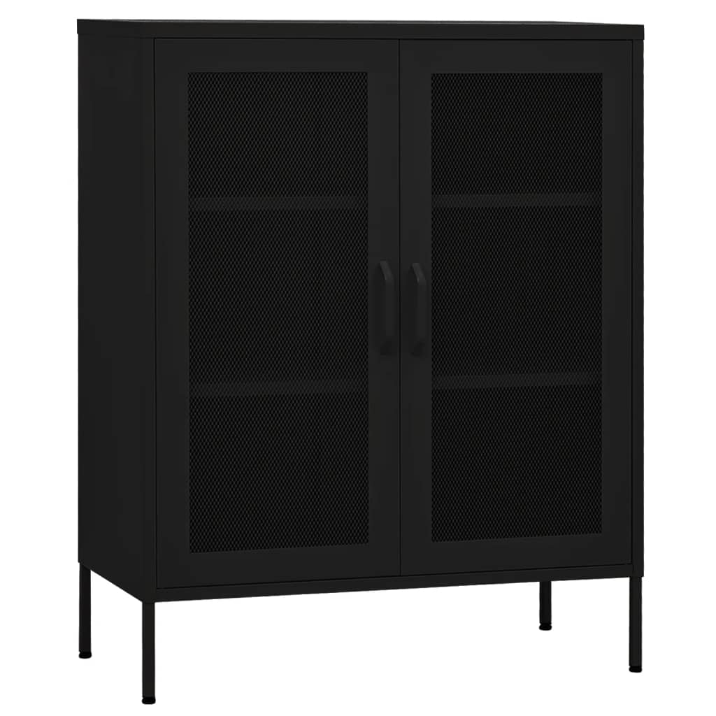 Armadietto Nero 80x35x101,5 cm in Acciaio | homemem39