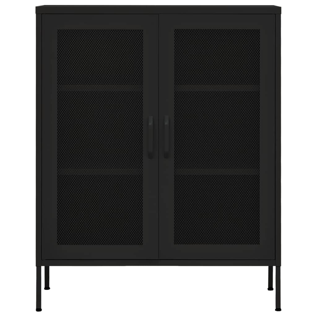 Armadietto Nero 80x35x101,5 cm in Acciaio | homemem39