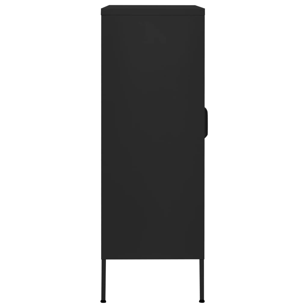 Armadietto Nero 80x35x101,5 cm in Acciaio | homemem39