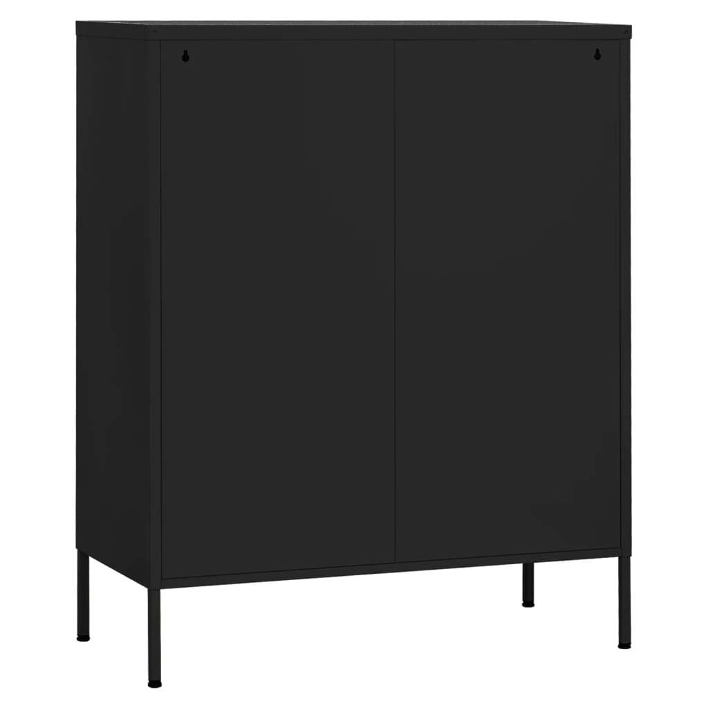 Armadietto Nero 80x35x101,5 cm in Acciaio | homemem39