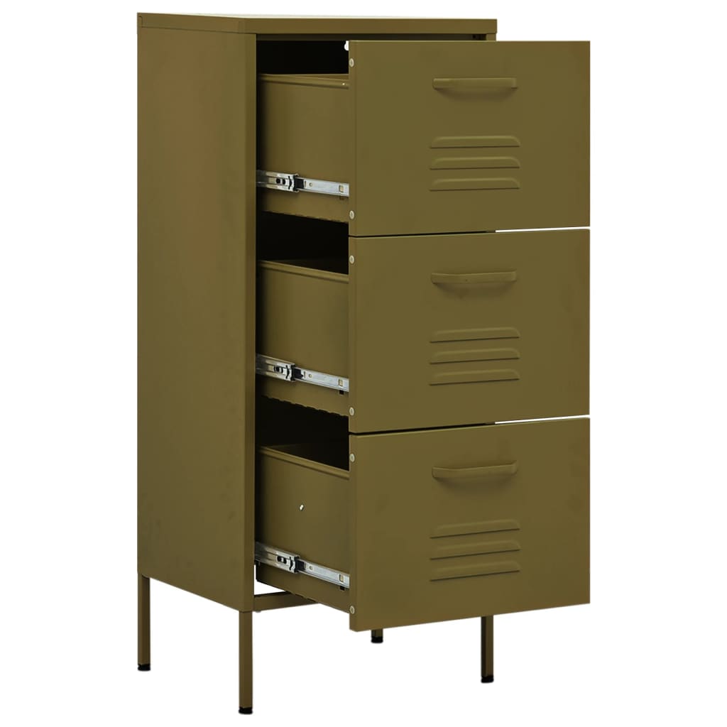Armadietto Verde Oliva 42,5x35x101,5 cm in Acciaio | homemem39