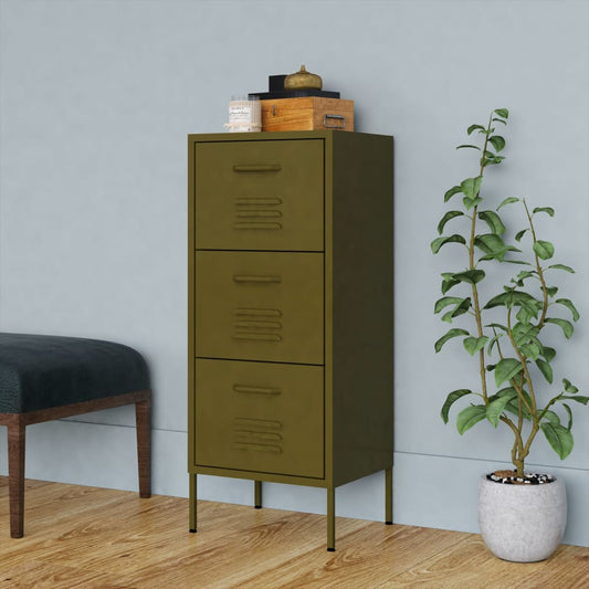 Armadietto Verde Oliva 42,5x35x101,5 cm in Acciaio | homemem39