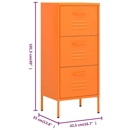 Armadietto Arancione 42,5x35x101,5 cm in Acciaio | homemem39