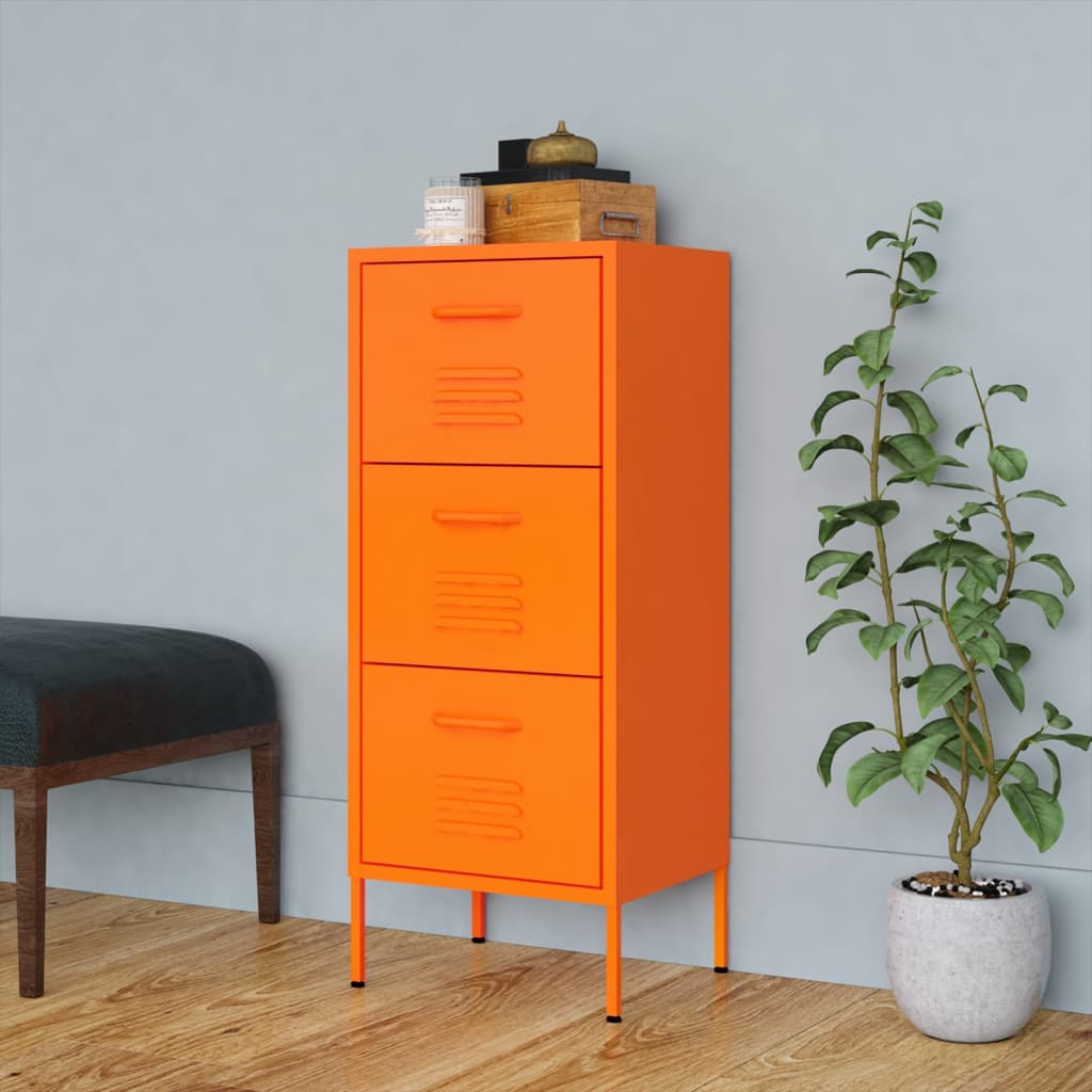 Armadietto Arancione 42,5x35x101,5 cm in Acciaio | homemem39