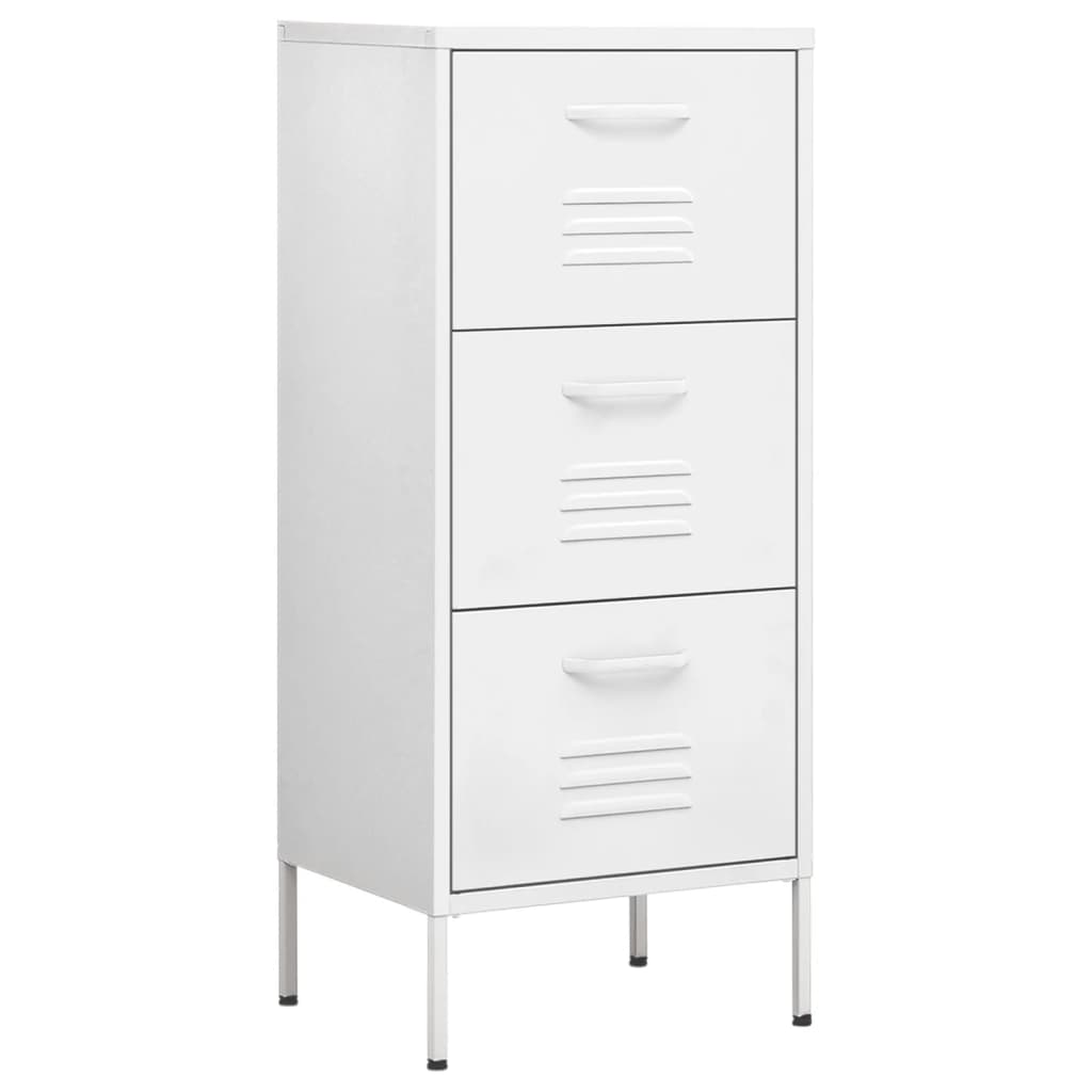 Armadietto Bianco 42,5x35x101,5 cm in Acciaio | homemem39