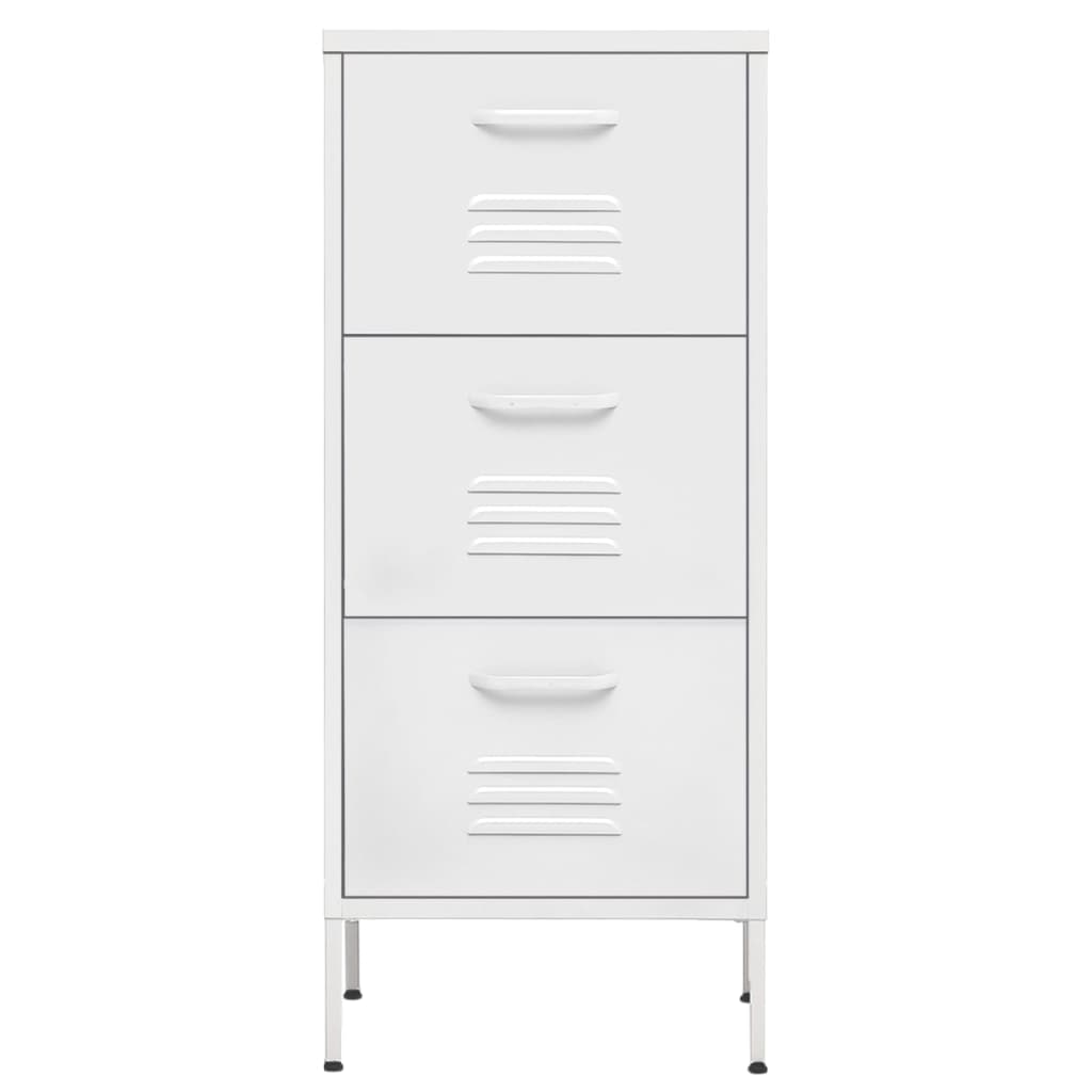 Armadietto Bianco 42,5x35x101,5 cm in Acciaio | homemem39