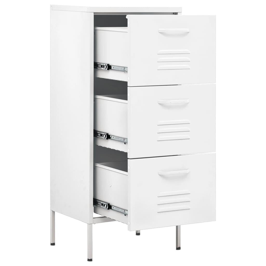 Armadietto Bianco 42,5x35x101,5 cm in Acciaio | homemem39