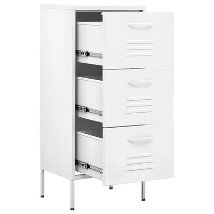 Armadietto Bianco 42,5x35x101,5 cm in Acciaio | homemem39
